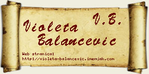 Violeta Balančević vizit kartica